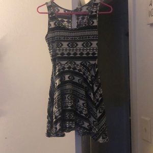 Black and White short casual dress